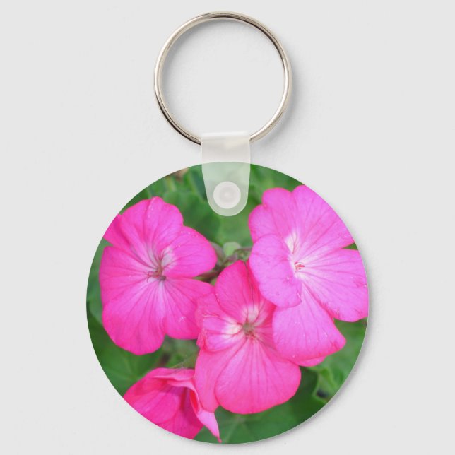 Porte-clés Porte - clé de géraniums roses (Recto)