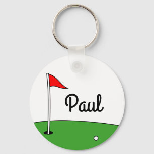 Porte-clés Porte - clé de golf personnalisé avec design vert