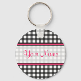 Porte-clés Porte - clé de guingan de gris de charbon de bois