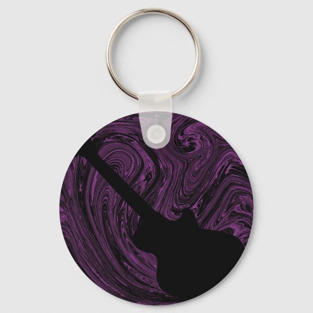Porte-clés Porte - clé de guitare Abstrait, violet (Recto)
