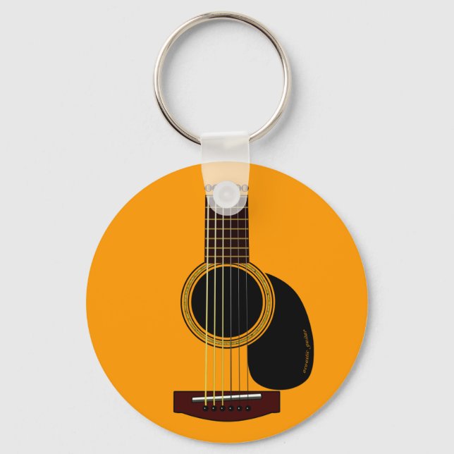 Porte-clés porte - clé de guitare acoustique (Recto)