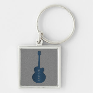 Porte-clés Porte - clé de guitare rayé, bleu foncé