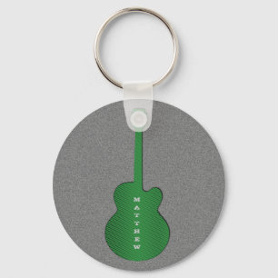 Porte-clés Porte - clé de guitare rayée, vert