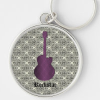 Porte - clé de guitare Rockstar Damask, violet