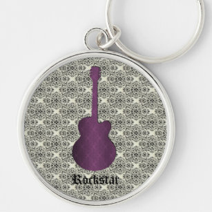 Porte-clés Porte - clé de guitare Rockstar Damask, violet