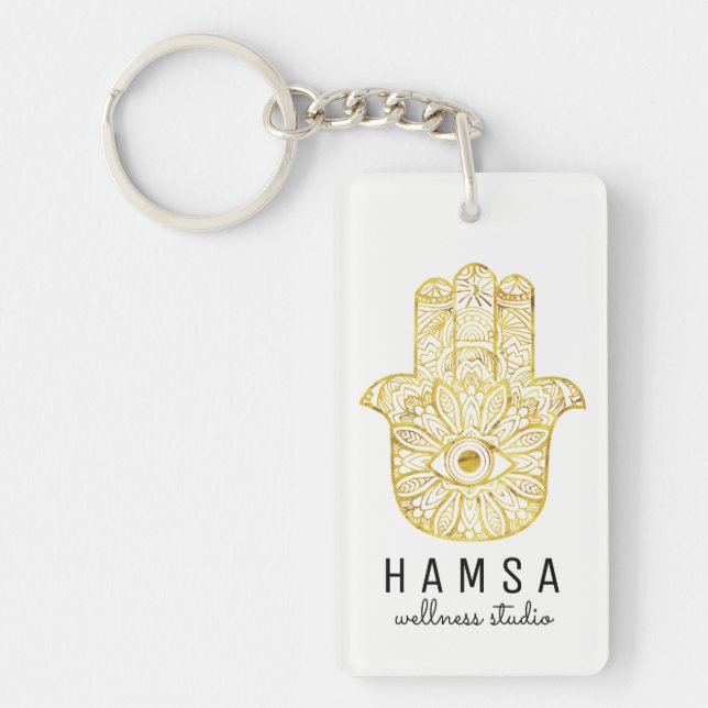 Porte-clés Porte - clé de Hamsa d'or (Devant)