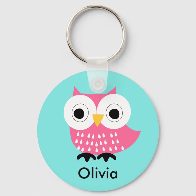 Porte-clés Porte - clé de hibou personnalisé pour enfants (Recto)