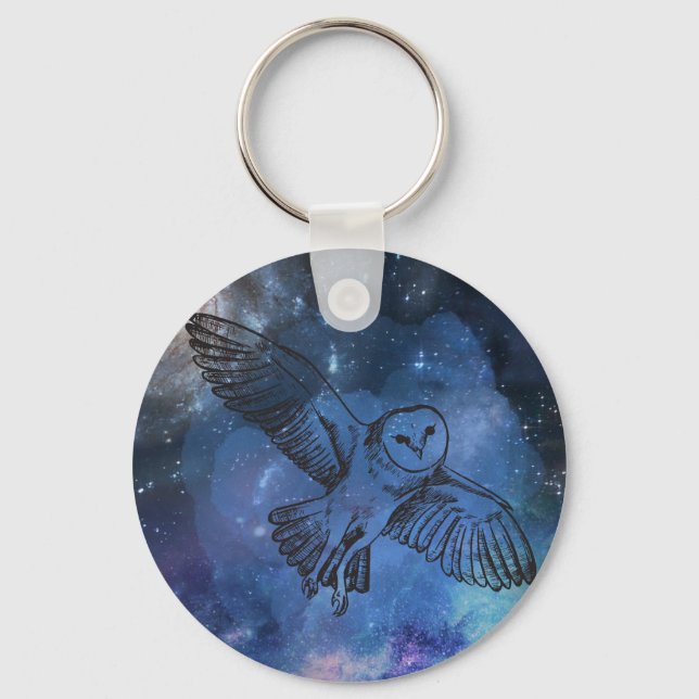 Porte-clés Porte - clé de hibou volant de minuit (Recto)