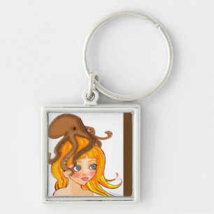 Porte-clés porte - clé de jeune fille de poulpe