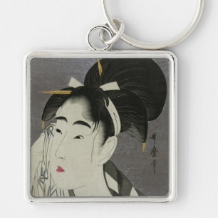 Porte-clés Porte - clé de Kitagawa Utamaro's Ase O Fuku Onna