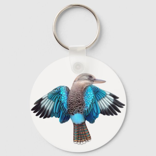 Porte-clés Porte - clé de Kookaburra à ailes bleues (Recto)