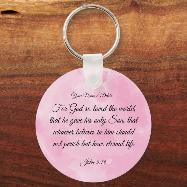 Porte-clés Porte - clé de la Bible - Jean 3:16 (Recto)