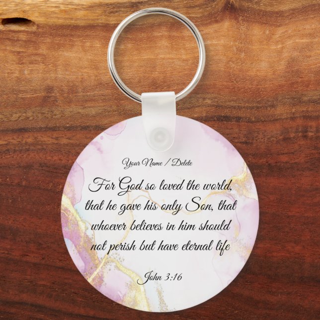 Porte-clés Porte - clé de la Bible - Jean 3:16 (Recto)