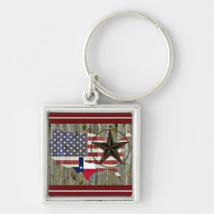 Porte-clés Porte - clé de la carte du drapeau de l'État Texas
