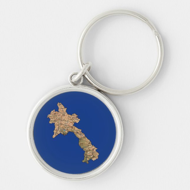 Porte-clés Porte - clé de la carte du Laos (Devant)