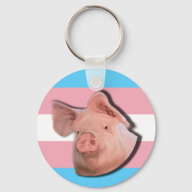 Porte-clés Porte - clé de la fierté trans de porc (Recto)