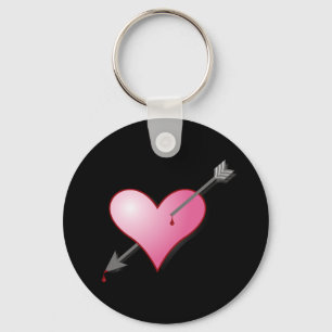Porte-clés Porte - clé de la flèche du coeur rose