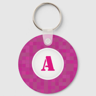 Porte-clés Porte - clé de la lettre initiale en mosaïque rose