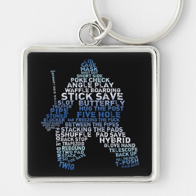 Porte-clés Porte - clé de la typographie de gardien de hockey (Devant)