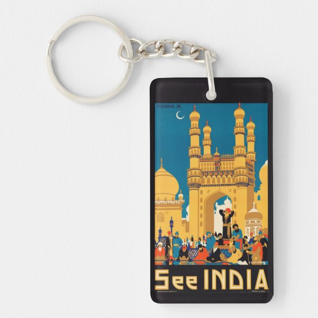 Porte-clés Porte - clé de l'affiche de voyage Inde (Devant)