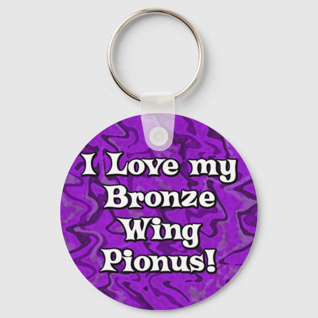 Porte-clés Porte - clé de l'aile Pionus en bronze violet fou (Recto)