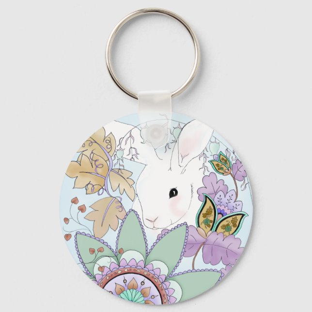 Porte-clés Porte - clé de lapin d'automne (Recto)