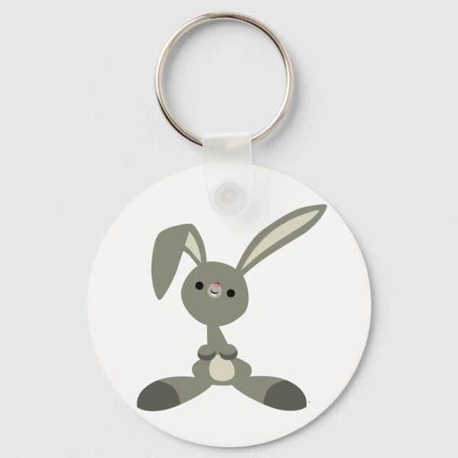 Porte-clés Porte - clé de lapin de caricature Curieux (Recto)
