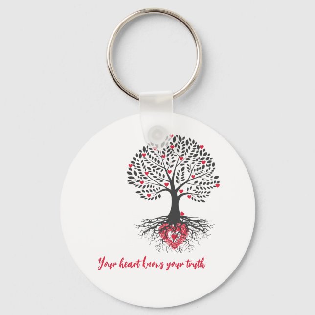 Porte-clés Porte - clé de l'arbre des coeurs rouges (Recto)