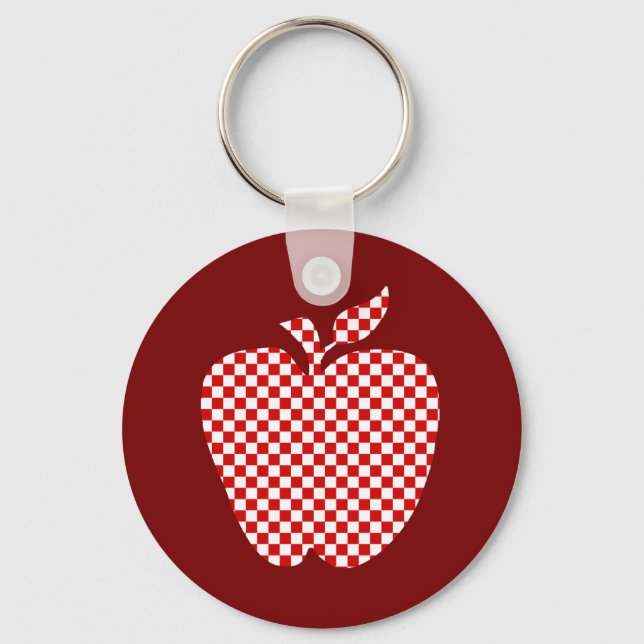 Porte-clés Porte - clé de l'enseignant de Red À damiers Apple (Recto)