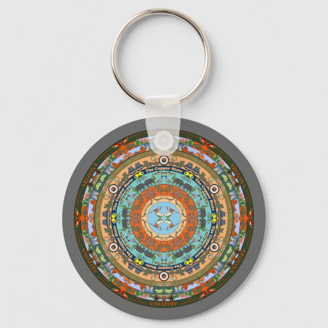 Porte-clés Porte - clé de l'état de l'Arizona Mandala (Recto)
