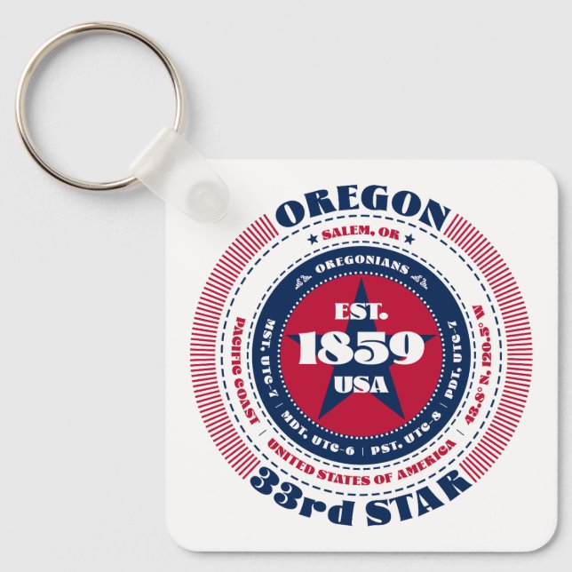 Porte-clés Porte - clé de l'État de l'Oregon (Recto)