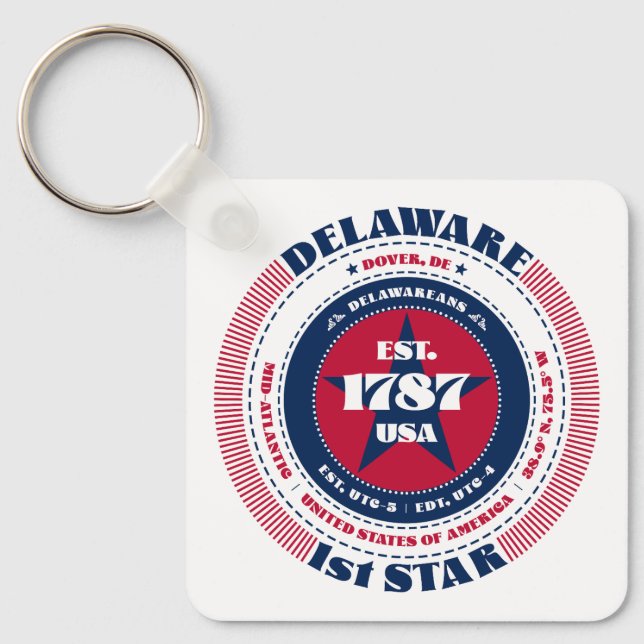Porte-clés Porte - clé de l'État du Delaware (Recto)