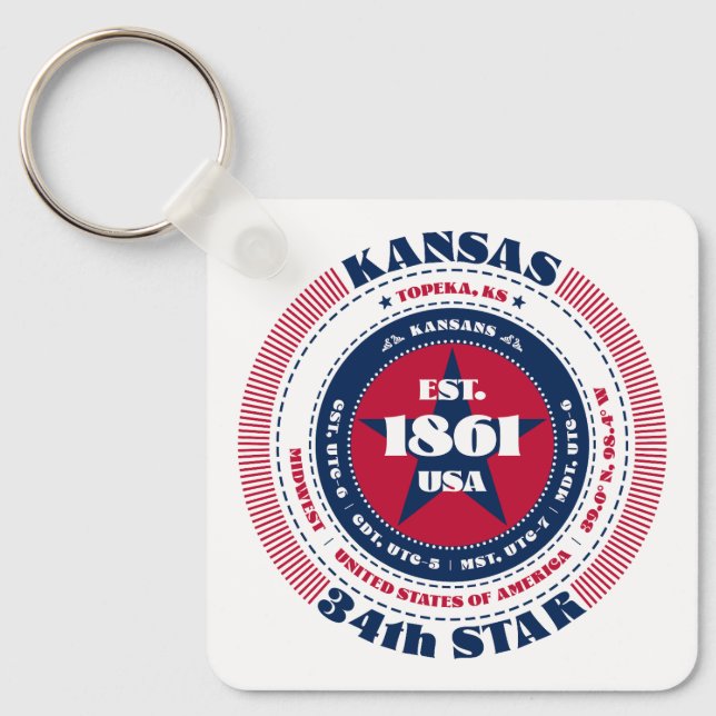 Porte-clés Porte - clé de l'État du Kansas (Recto)