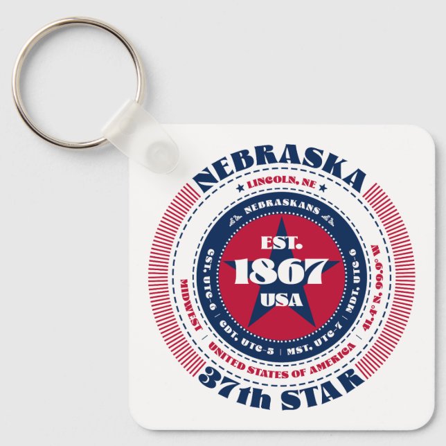 Porte-clés Porte - clé de l'État du Nebraska (Recto)