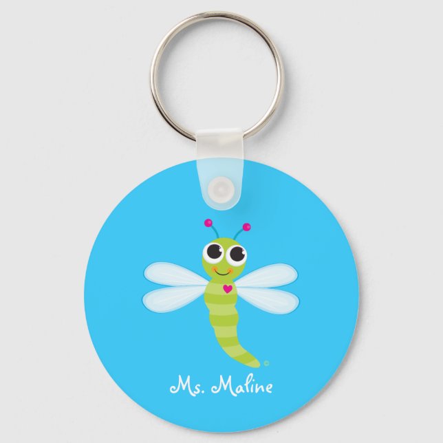 Porte-clés Porte - clé de libellule mignon - Personnalisé (Recto)