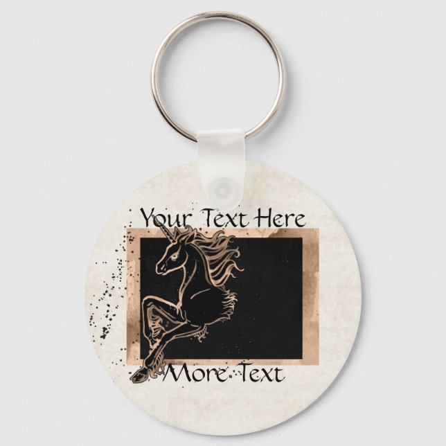 Porte-clés Porte - clé de licorne noire (Recto)