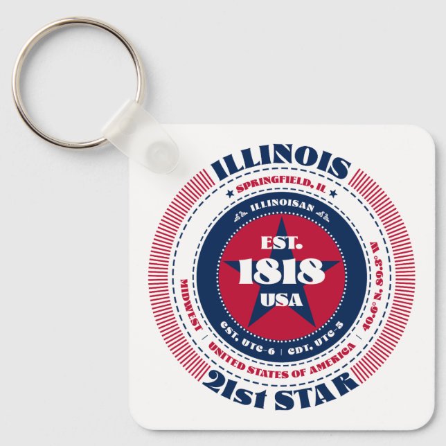 Porte-clés Porte - clé de l'Illinois (Recto)