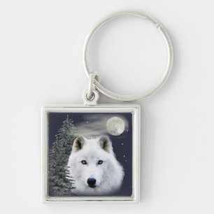 Porte-clés porte - clé de loup de neige arctique