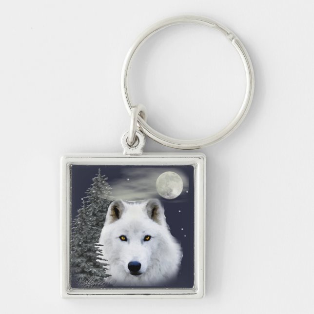 Porte-clés porte - clé de loup de neige arctique (Devant)