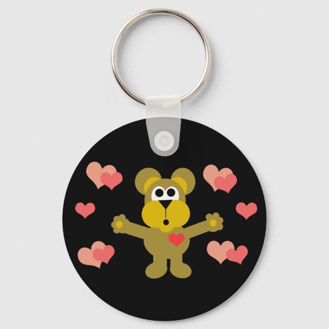 Porte-clés Porte - clé de l'ours et des coeurs (Recto)
