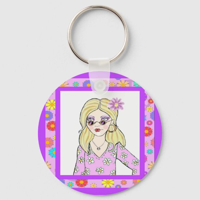 Porte-clés Porte - clé de lunettes couleur Rose Thru (Recto)