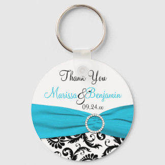 Porte-clés Porte - clé de mariage bleu, blanc et noir favori