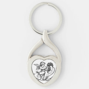 Porte-clés PORTE - CLÉ de métal de la FLEUR DE PEINTURE D'ANG