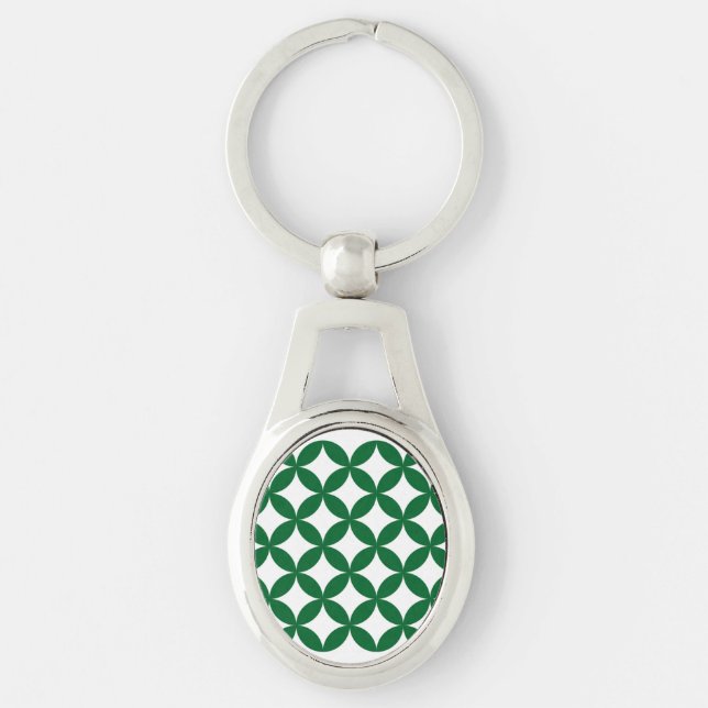 Porte-clés Porte - clé de métal ovale Shippo vert (Devant)
