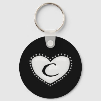 Porte-clés Porte - clé de monogramme cardiaque