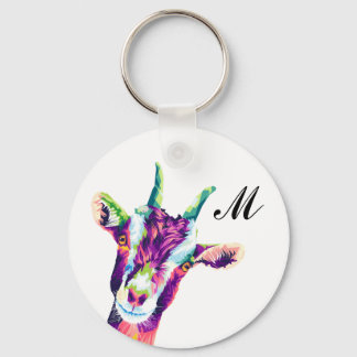 Porte-clés Porte - clé de Monogramme d'art de chèvre coloré