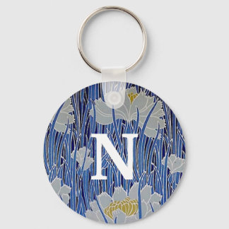Porte-clés Porte - clé de monogramme de fleurs blanches