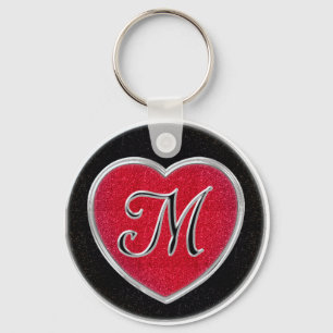Porte-clés Porte - clé de monogramme de rubis et d'onyx