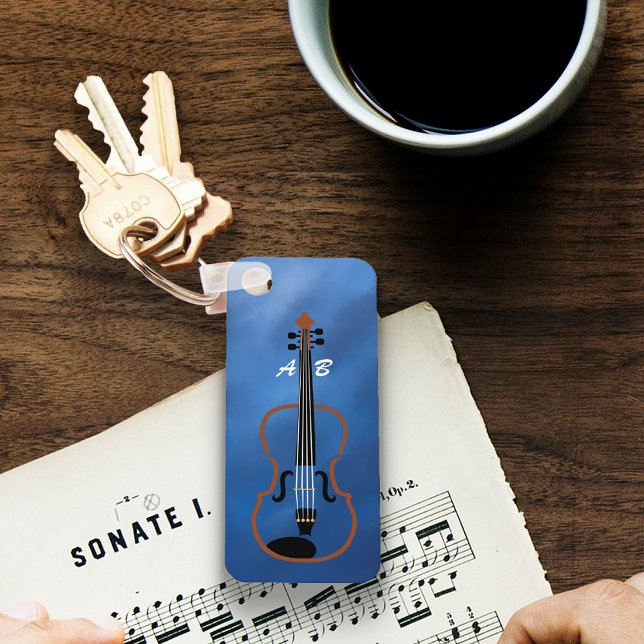 Porte-clés Porte - clé de monogramme de violon (Créateur téléchargé)