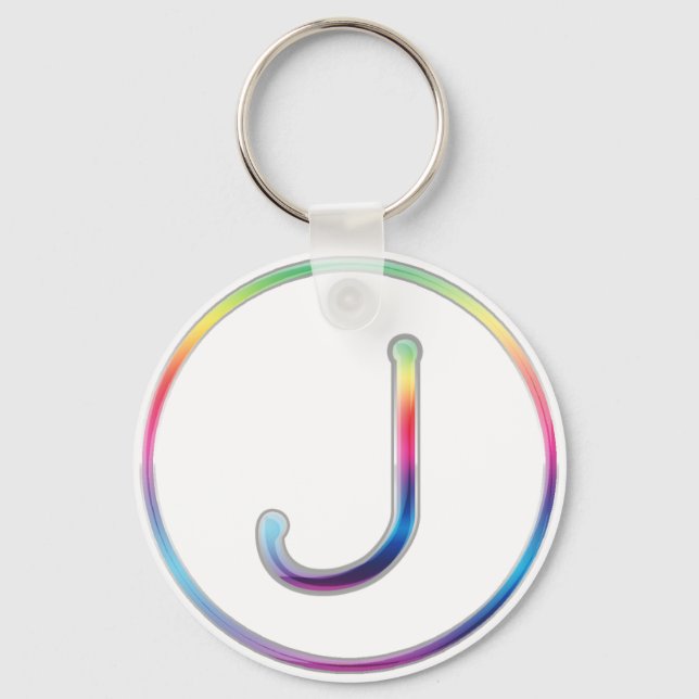 Porte-clés Porte - clé de monogramme J Rainbow (Recto)